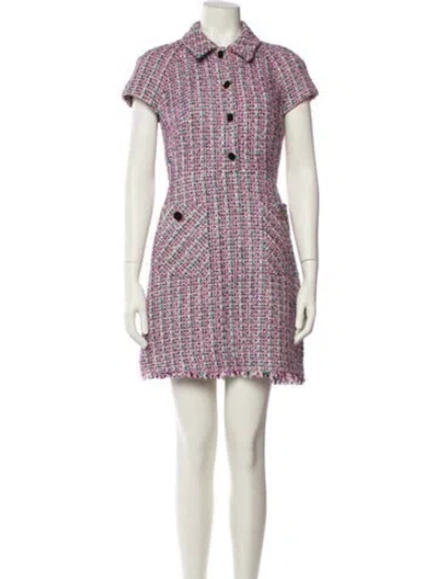 Pre-owned Kate Spade Printed Mini Dress In White