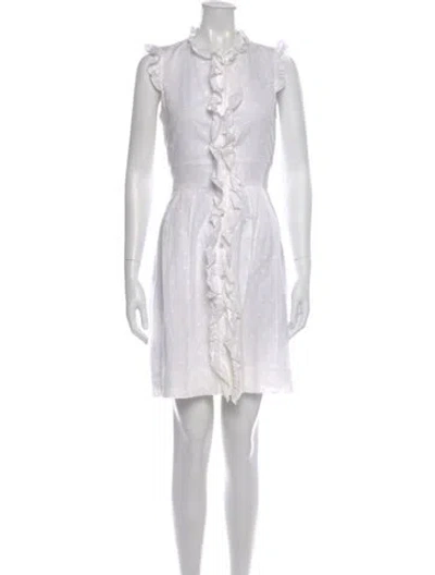 Pre-owned Kate Spade Printed Mini Dress In White