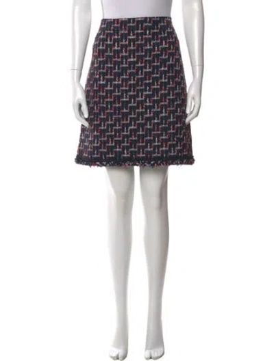 Pre-owned Kate Spade Printed Mini Skirt In Blue