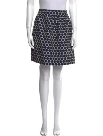 Pre-owned Kate Spade Printed Mini Skirt In Blue