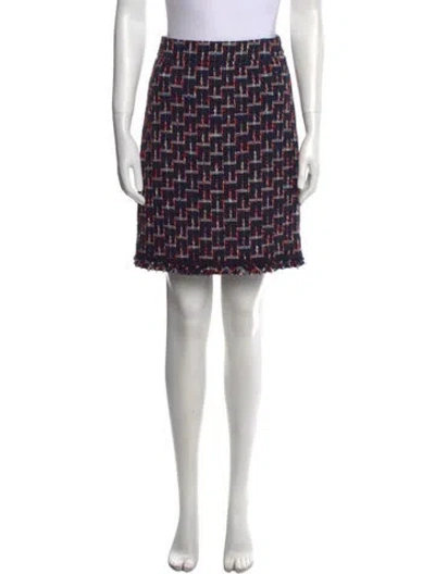 Pre-owned Kate Spade Printed Mini Skirt In Blue