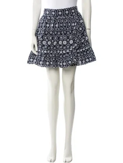 Pre-owned Kate Spade Printed Mini Skirt In Blue