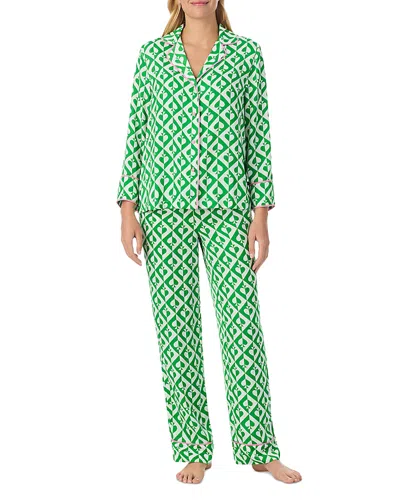 Kate Spade Printed Pajama Set In Green