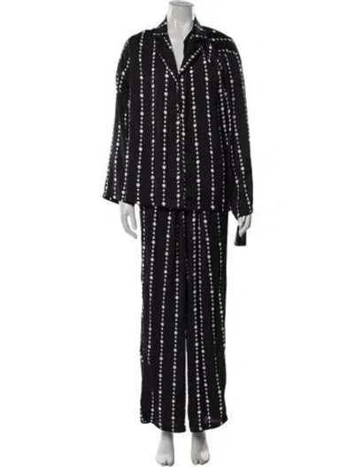 Pre-owned Kate Spade Printed Pant Set In Black