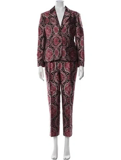 Pre-owned Kate Spade Printed Pantsuit W/ Tags In Red