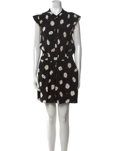 Pre-owned Kate Spade Printed Romper In Black