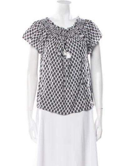 Pre-owned Kate Spade Printed Scoop Neck Sweater In Multi