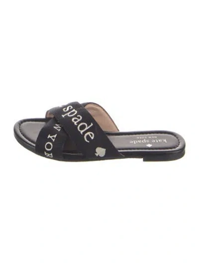 Pre-owned Kate Spade Printed Slides In Blue