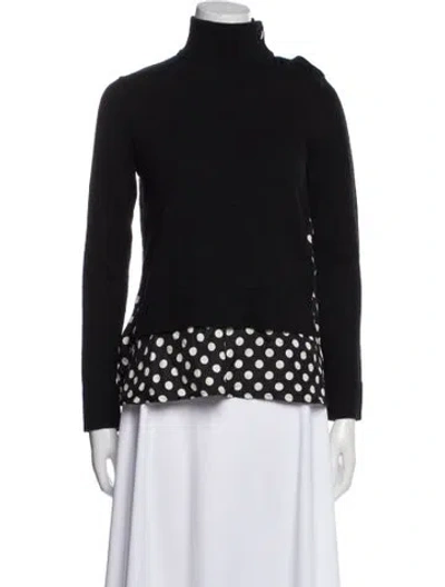 Pre-owned Kate Spade Printed Turtleneck Sweater In Blue