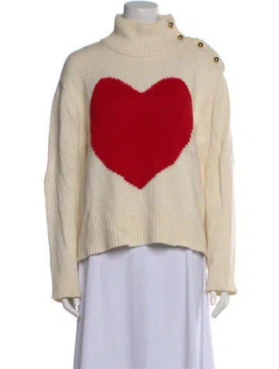 Pre-owned Kate Spade Printed Turtleneck Sweater In Neutral