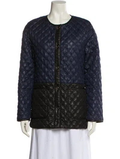 Pre-owned Kate Spade Printed Utility Jacket In Blue