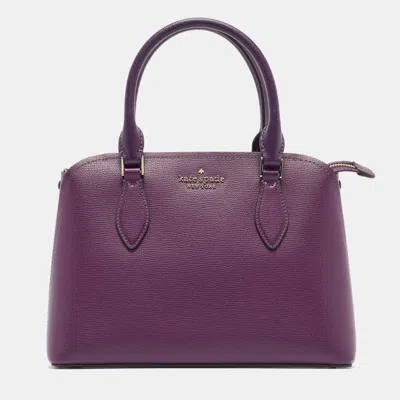 Pre-owned Kate Spade Purple Leather Darcy Satchel