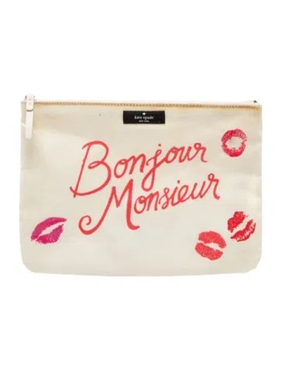 Pre-owned Kate Spade Pvc Clutch In Neutral