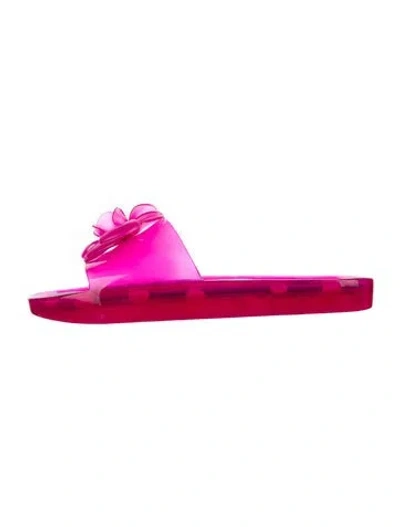 Pre-owned Kate Spade Pvc Floral Print Slides In Pink
