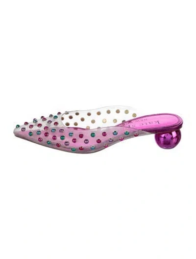 Pre-owned Kate Spade Pvc Patterned Mules In Transparent