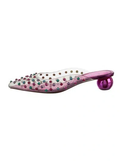 Pre-owned Kate Spade Pvc Polka Dot Print Mules In Pink
