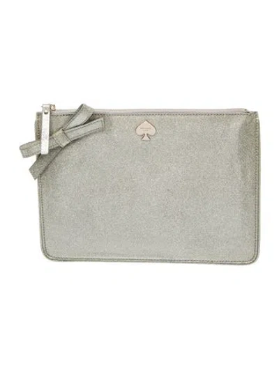 Pre-owned Kate Spade Pvc Portfolio In Silver