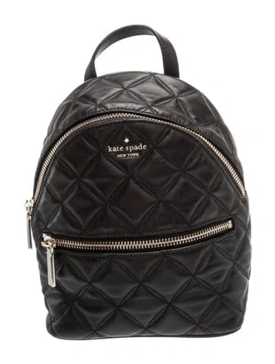 Pre-owned Kate Spade Quilted Backpack In Black