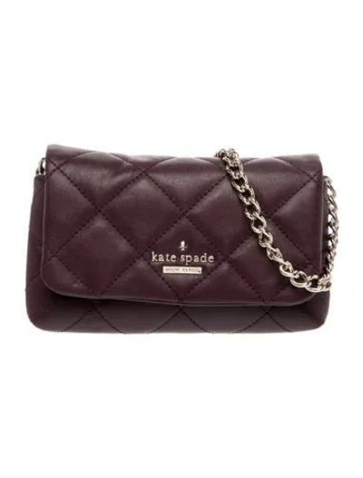 Pre-owned Kate Spade Quilted Shoulder Bag In Purple