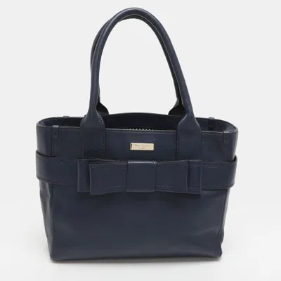 Pre-owned Kate Spade Quinn Villabella Blue Leather Tote