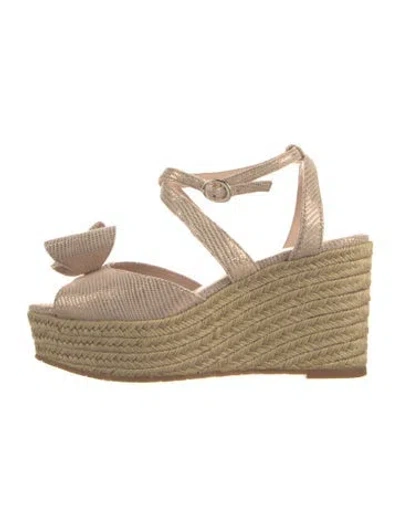 Pre-owned Kate Spade Raffia Animal Print Espadrilles In Neutral