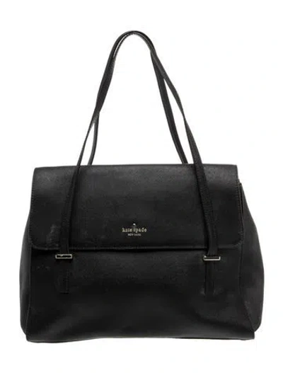 Pre-owned Kate Spade Raffia Shoulder Bag In Black