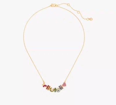 Kate Spade Rainbow Joy Charm Necklace In Gold