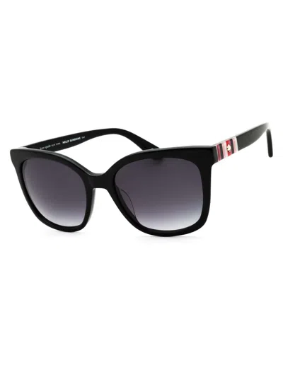 Kate Spade Rectangular Women's Mini Sunglasses In Black