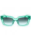 Kate Spade Rectangular Women's Mini Sunglasses In Green