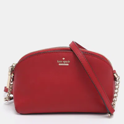 Pre-owned Kate Spade Red Leather Cameron Street Hilli Crossbody Bag