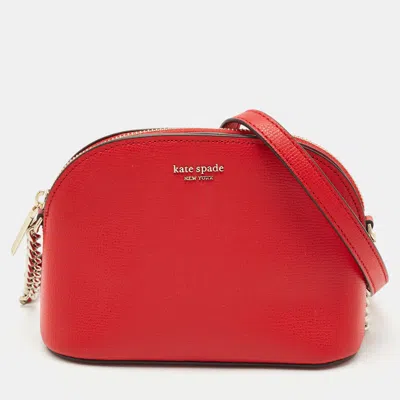 Pre-owned Kate Spade Red Leather Spencer Dome Crossbody Bag