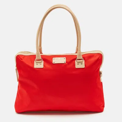 Pre-owned Kate Spade Red Nylon Kennedy Park Calista Laptop Bag
