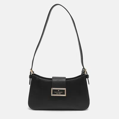 Pre-owned Kate Spade Reegan Small Black Leather Shoulder Bag