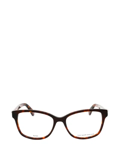 Kate Spade Reilly Rectangle-frame Glasses In Brown