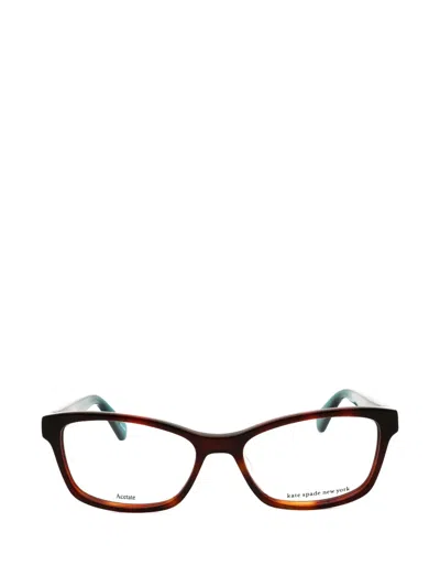 Kate Spade Renne Rectangle-frame Glasses In Brown