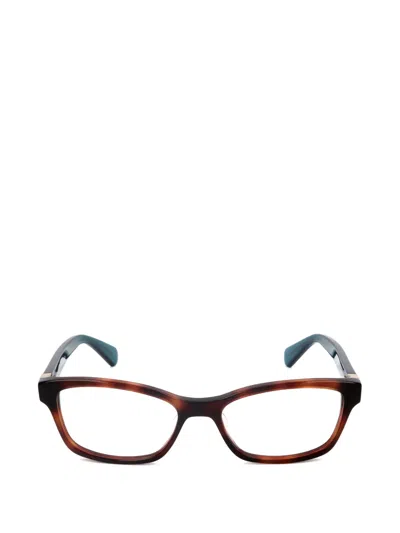 Kate Spade Renne Tortoiseshell-effect Rectangle-frame Glasses In Purple