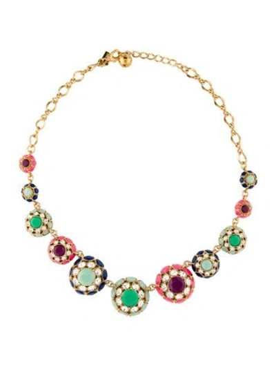 Pre-owned Kate Spade Resin & Crystal "putting On The Ritz" Collar Necklace, 21.5" In Multi