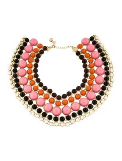 Pre-owned Kate Spade Resin & Wood Collar Necklace, 18.5" In Multi