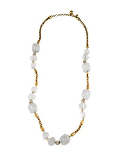 Pre-owned Kate Spade Resin Bead & Crystal Long Necklace, 33" In Multicolor