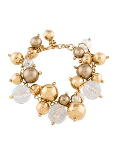 Pre-owned Kate Spade Resin Bead Charm Bracelet, 6.25" In Clear/neutrals