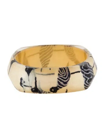 Pre-owned Kate Spade Resin Bird Bangle Bracelet, 8" In Multi