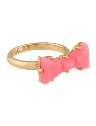 Pre-owned Kate Spade Resin Bow Cocktail Ring In Multi