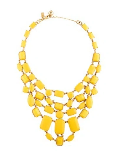 Pre-owned Kate Spade Resin Collar Necklace, 17.75" In Yellow