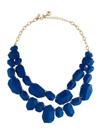 Pre-owned Kate Spade Resin Collar Necklace, 6.5" In Blue