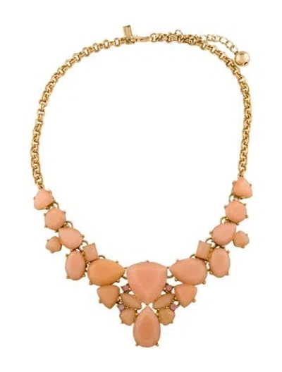 Pre-owned Kate Spade Resin Color Pop Collar Necklace, 20" In Orange