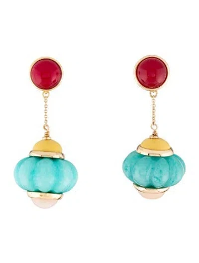 Pre-owned Kate Spade Resin Confection Linear Drop Earrings In Multicolor