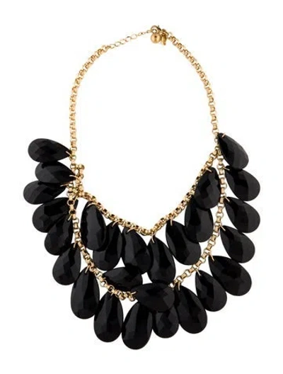 Pre-owned Kate Spade Resin Multistrand Necklace, 23" In Black
