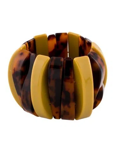 Pre-owned Kate Spade Resin Stretch Bangle Bracelet, 6.75" In Multi