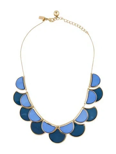 Pre-owned Kate Spade Resin Sweetheart Scallops Collar Necklace, 20" In Blue