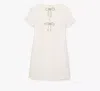 Kate Spade Cutout Rhinestone Bow Mini Dress In Cream